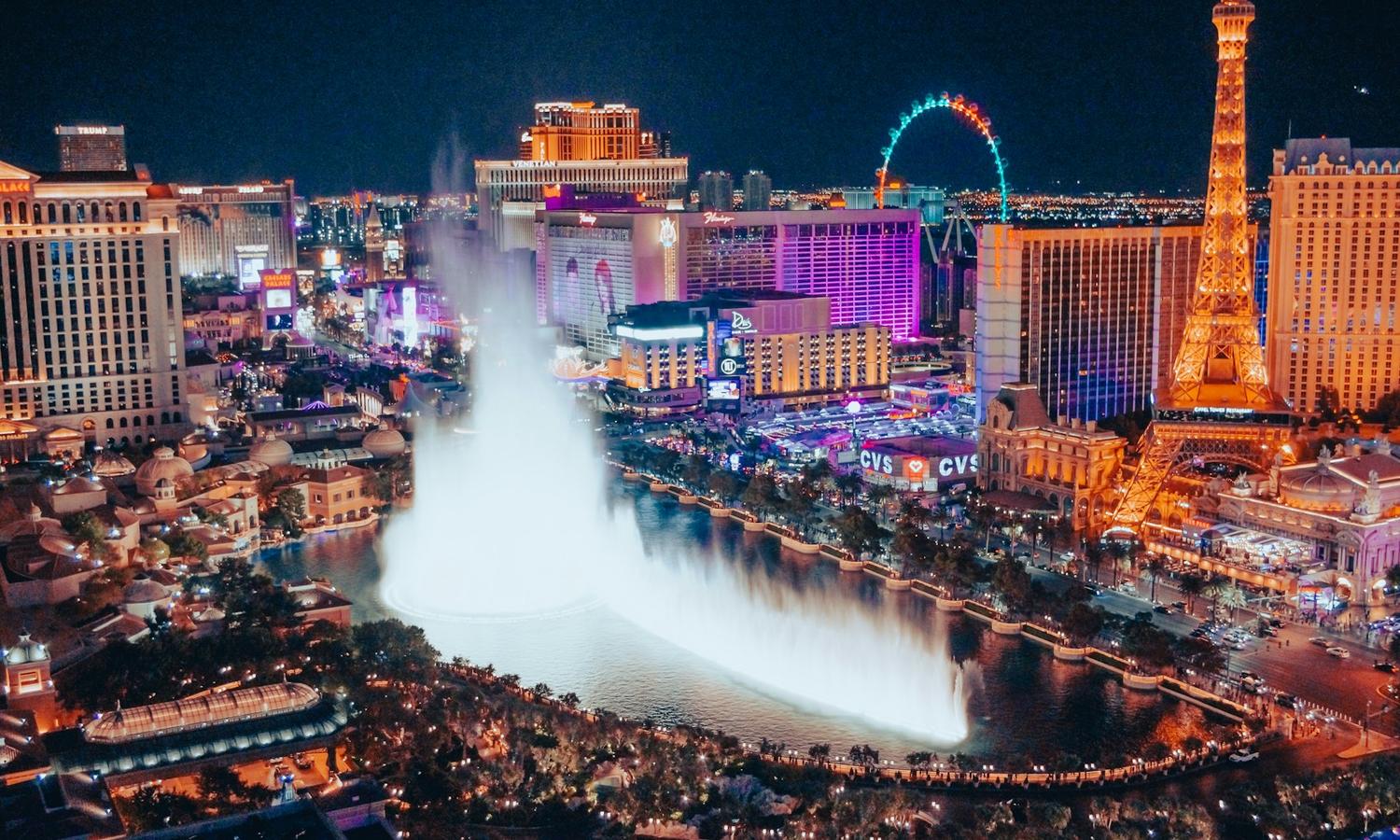 The Las Vegas Strip lit up at night